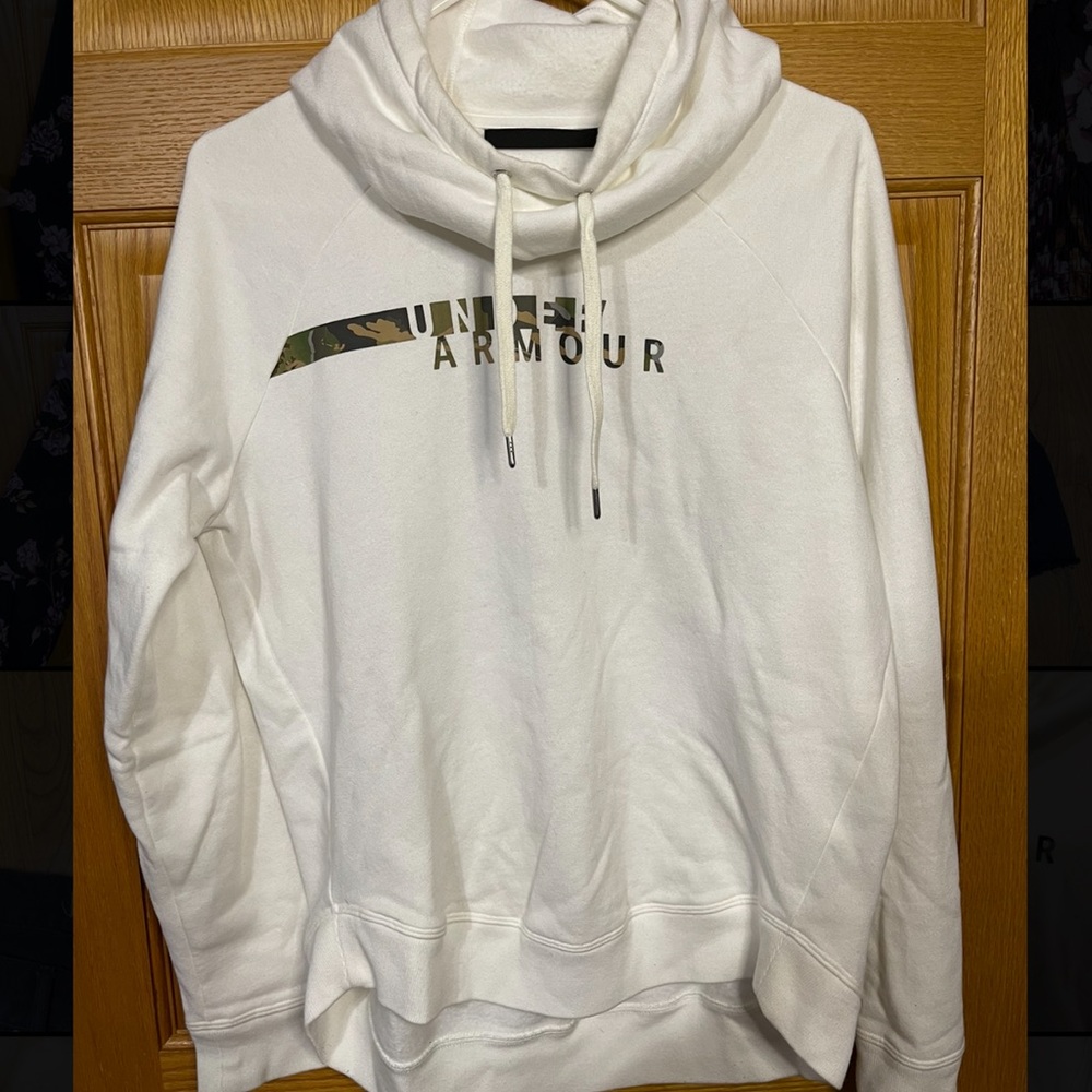 White and camo under armor hoodie